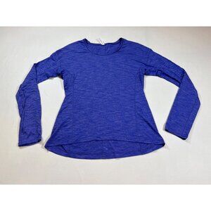 Lululemon Long-Sleeve Blue Athletic Top Size 6 Lightweight Stretch (R343)